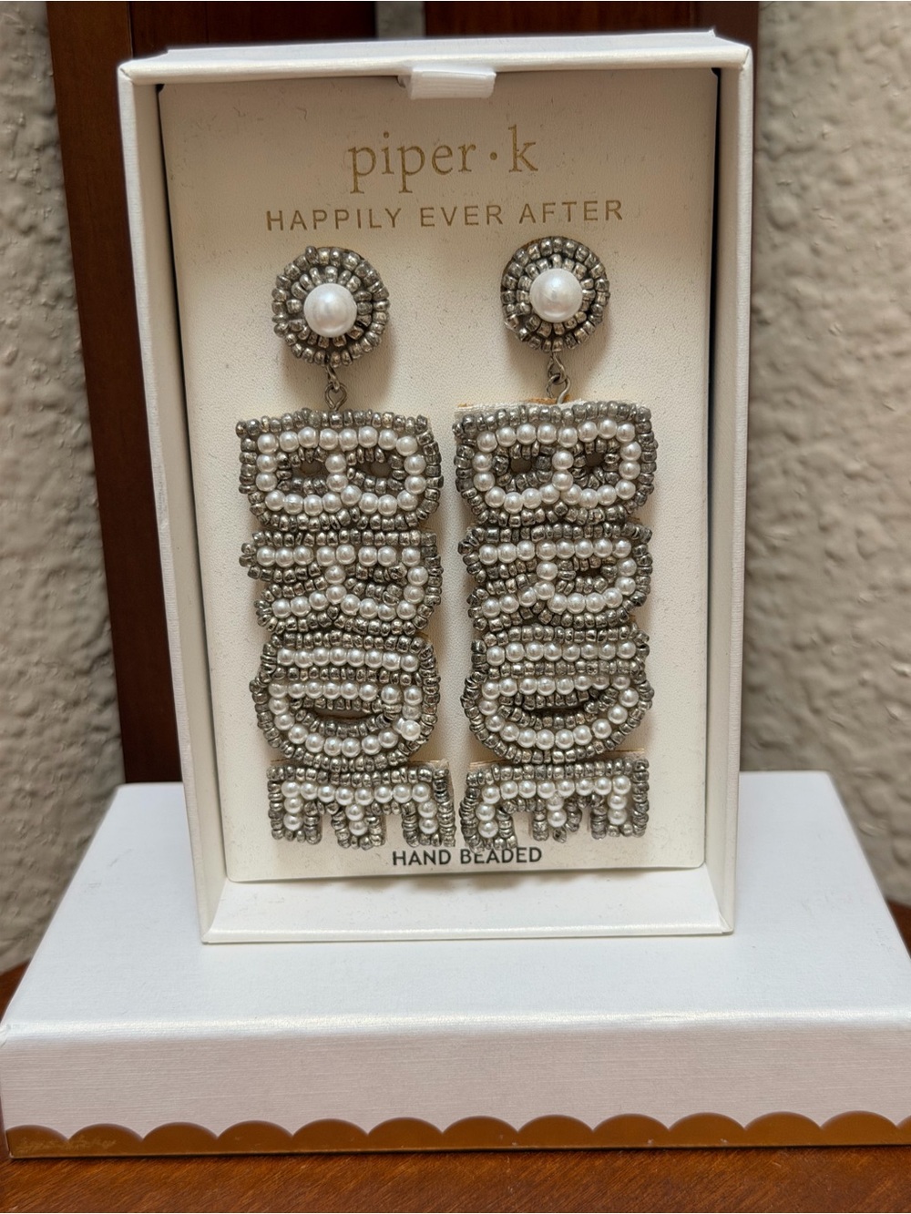 🔹New..Piper -K Happily ever  After  Bride Earrings Hand Beaded..